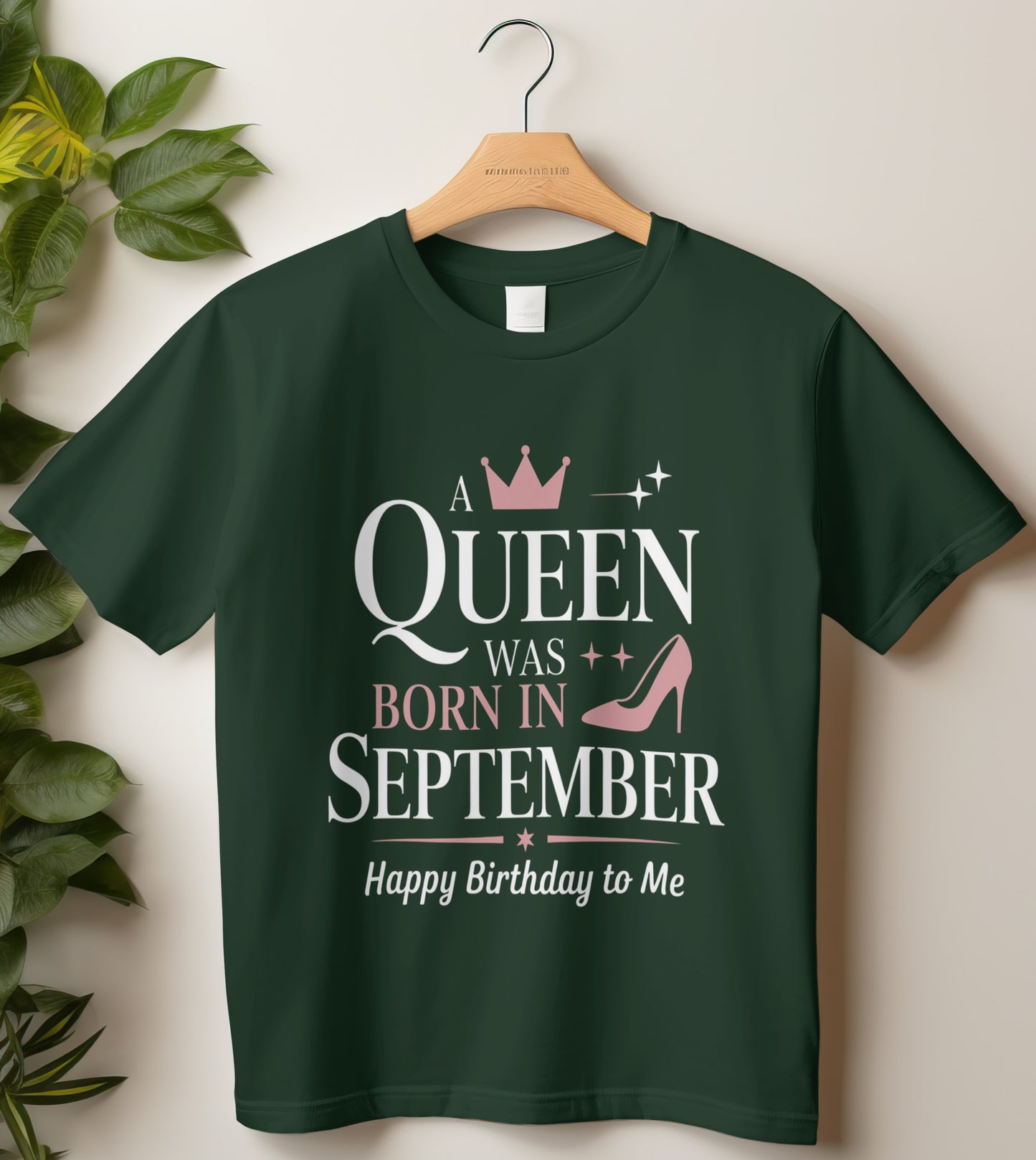 September Birthday T-shirt Round Neck Half Sleeve (A Queen Was Born in September)