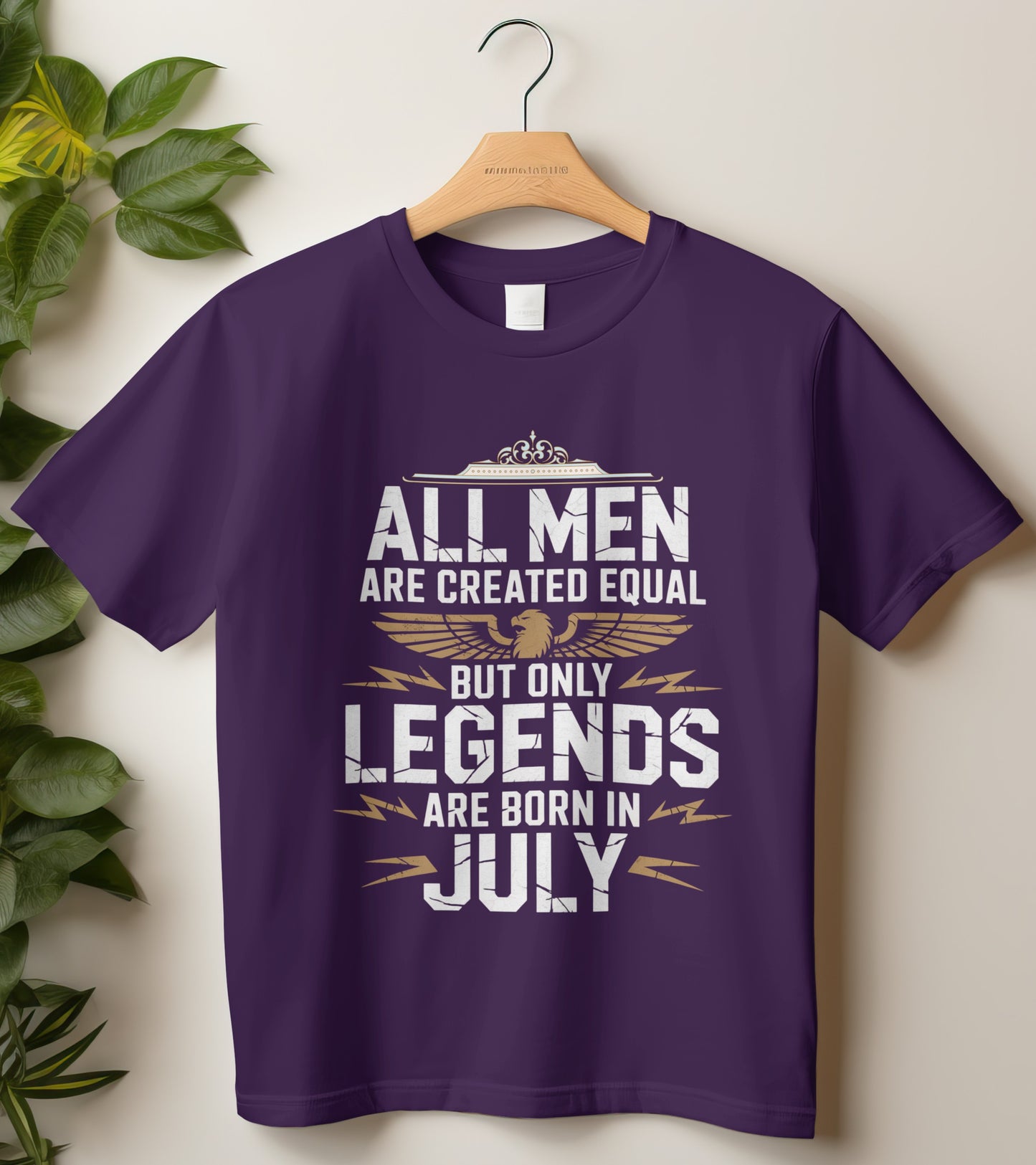 July Birthday T-shirt Round Neck Half Sleeve (All men are Created Equal but only Legends)