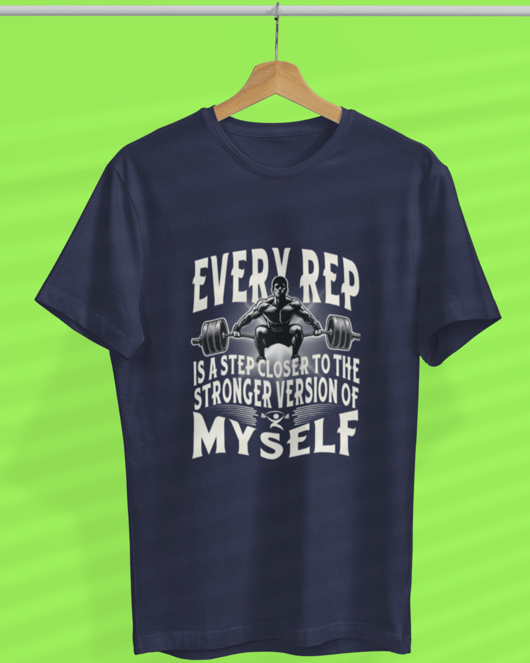 Round Neck Half Sleeve Gym T-Shirt (Every Rep Is a Step Closer)