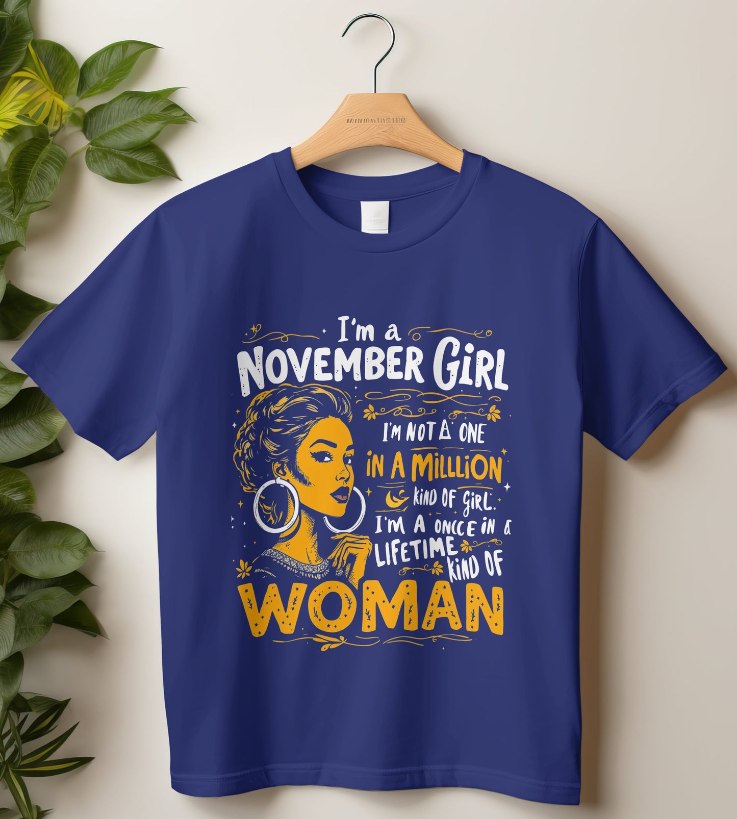 November Birthday T-shirt Round Neck Half Sleeve (I am a November Girl)
