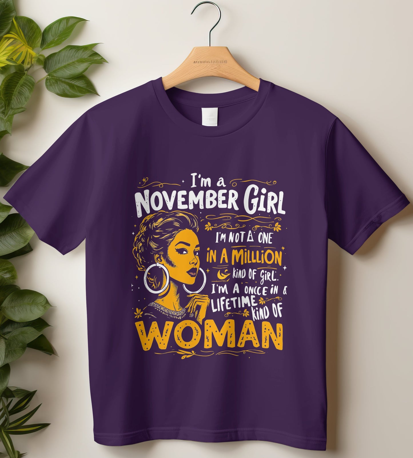 November Birthday T-shirt Round Neck Half Sleeve (I am a November Girl)
