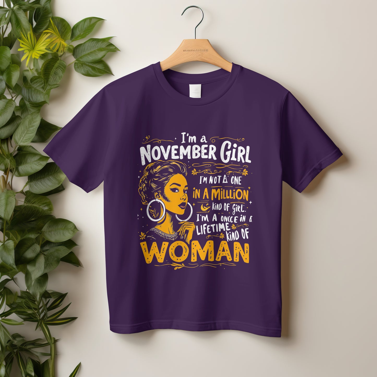 November Birthday T-shirt Round Neck Half Sleeve (I am a November Girl)