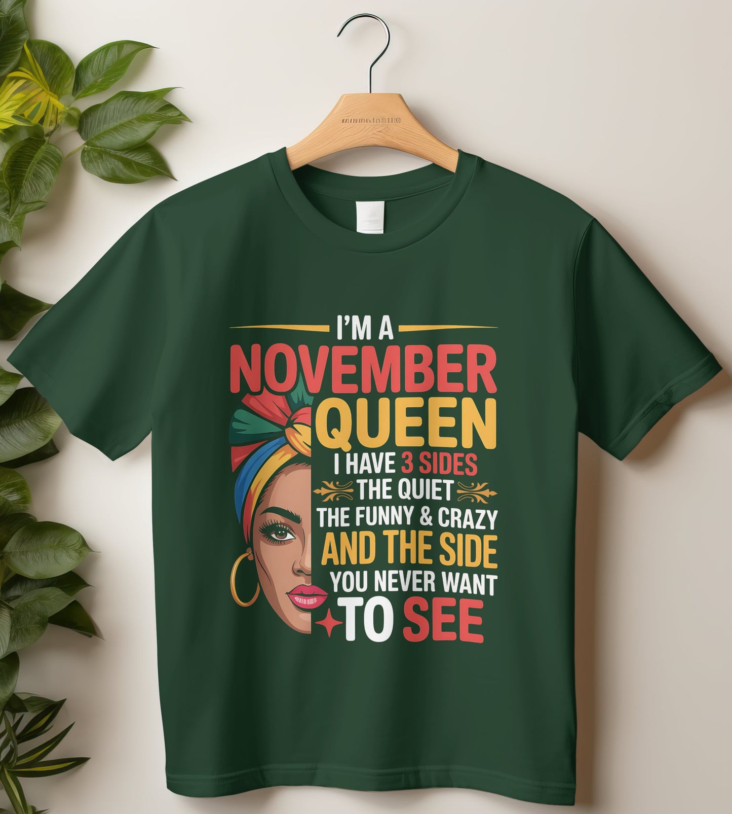 November Birthday T-shirt Round Neck Half Sleeve (I am a November Queen)