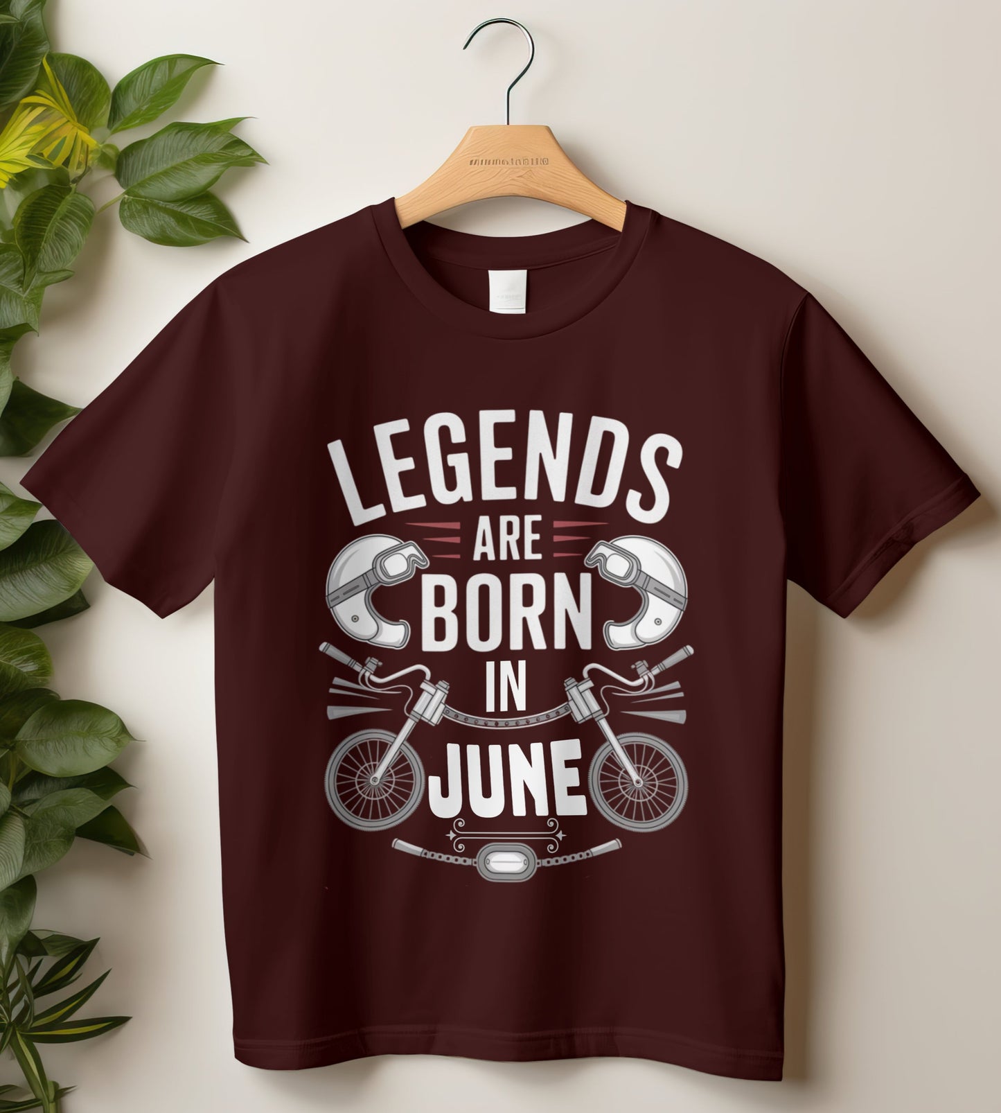 Biker Birthday T-shirt Round Neck Half Sleeve (Legends are Born in June)