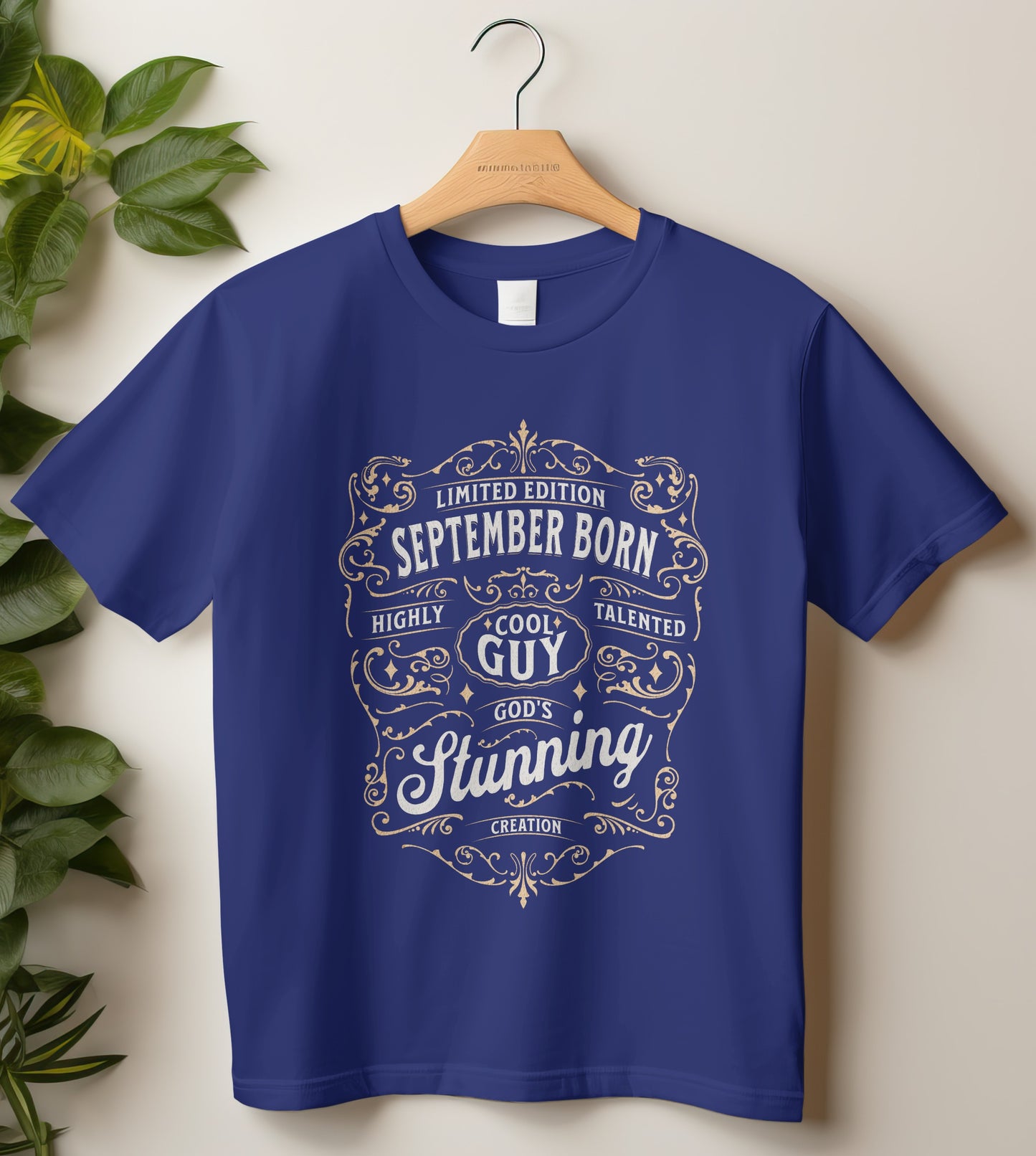 September Birthday T-shirt Round Neck Half Sleeve (Limited Edition September Born Cool Guy)