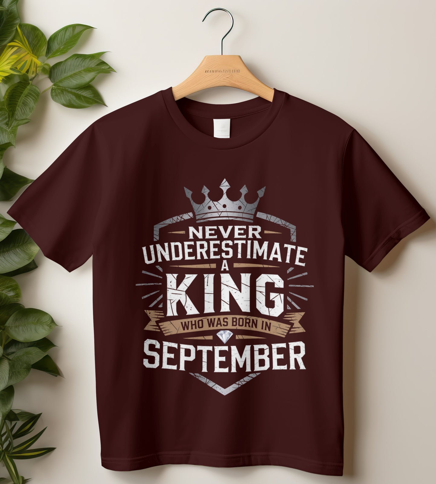 September Birthday T-shirt Round Neck Half Sleeve (Never Underestimate a King Who Was born in September)