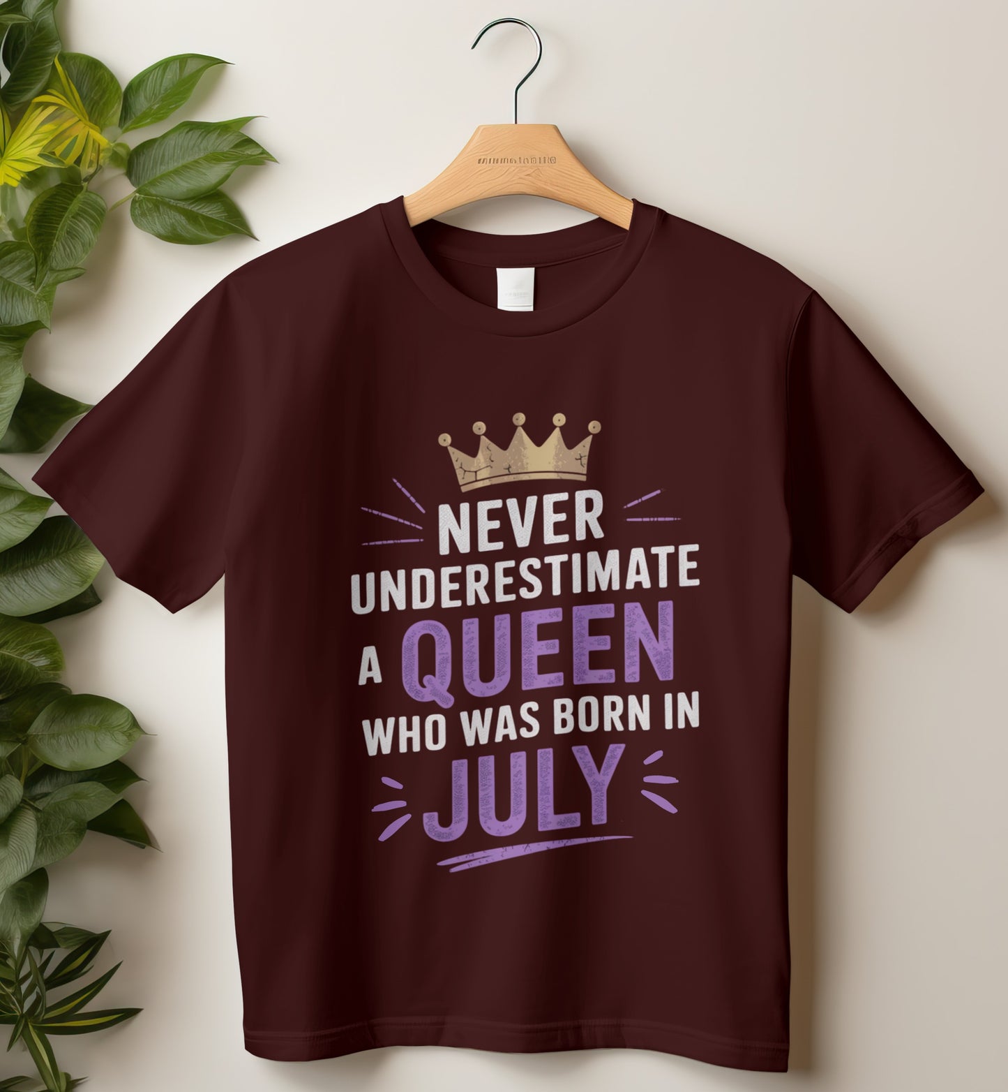 July Birthday T-shirt Round Neck Half Sleeve (Never Underestimate a queen who was born in July)
