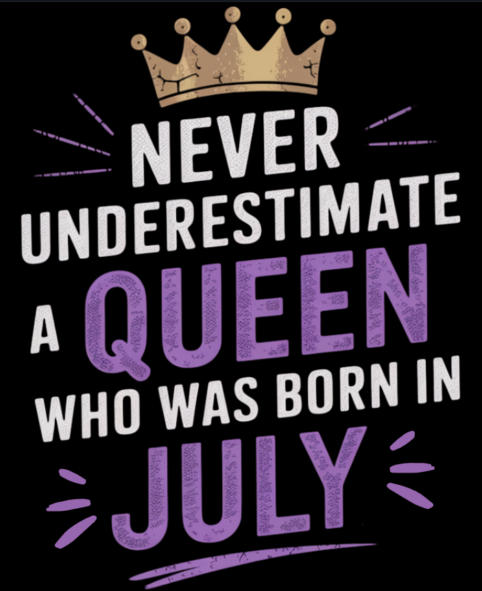 July Birthday T-shirt Round Neck Half Sleeve (Never Underestimate a queen who was born in July)