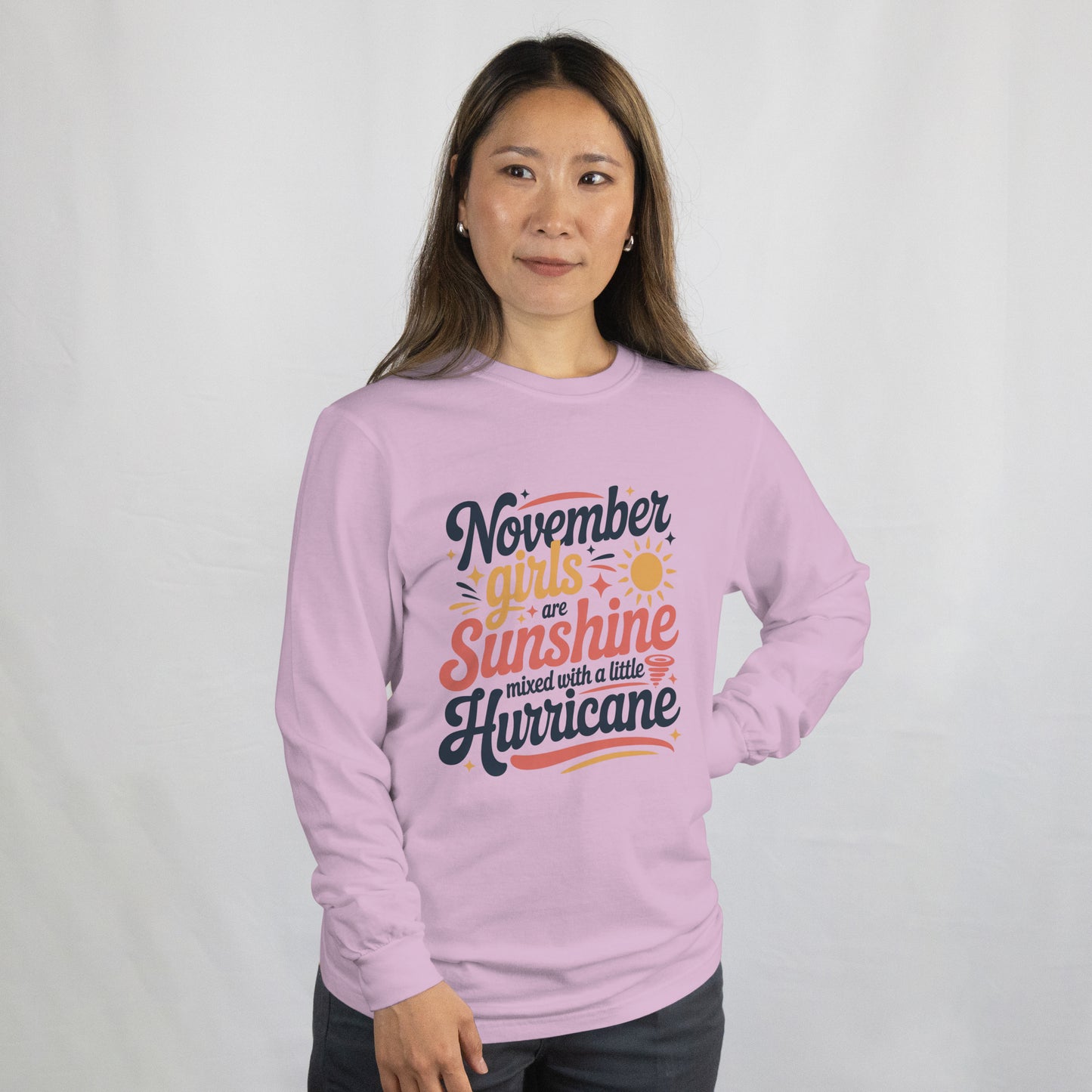 November Birthday Unisex Sweatshirt Round Neck Full Sleeve (November Girls are Sunshine)