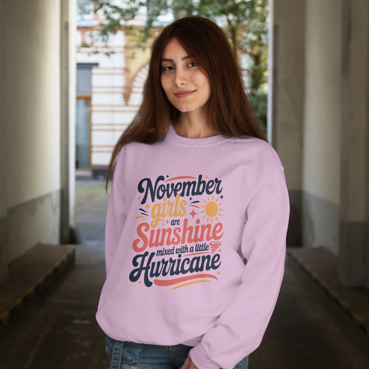 November Birthday Unisex Sweatshirt Round Neck Full Sleeve (November Girls are Sunshine)