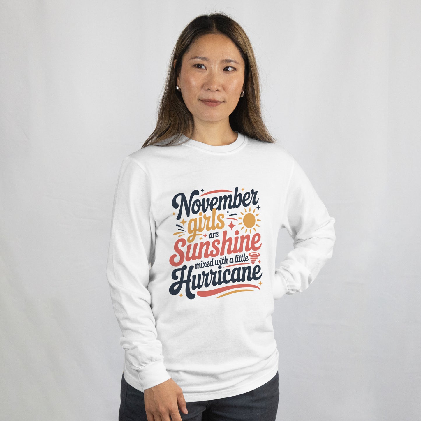 November Birthday Unisex Sweatshirt Round Neck Full Sleeve (November Girls are Sunshine)