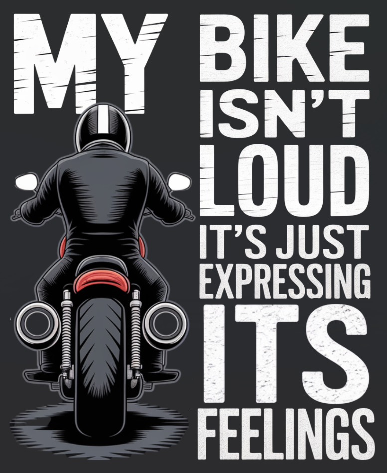 Oversized Biker T-Shirt Round Neck Half Sleeve (My Bike Isn't Loud)