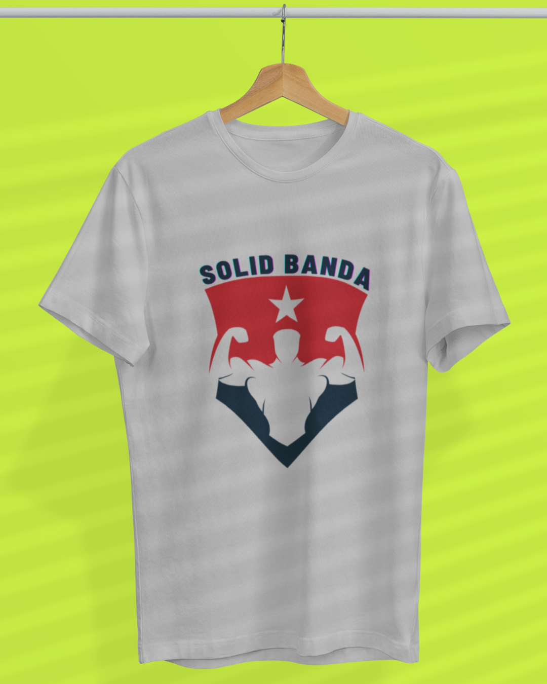 Round Neck Half Sleeve Gym T-Shirt (Solid Banda)