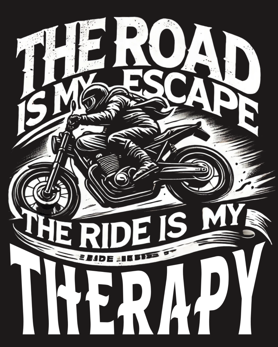 Unisex Full Sleeve Acid Wash Bikers Hoodie - Back Side Print (The Road is my Escape)