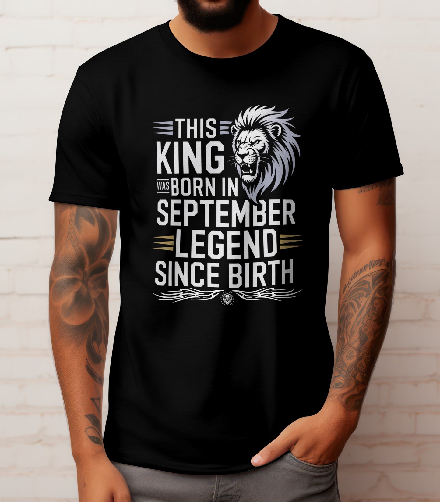 September Birthday T-shirt Round Neck Half Sleeve (This King Was Born in September legend Since Birth)