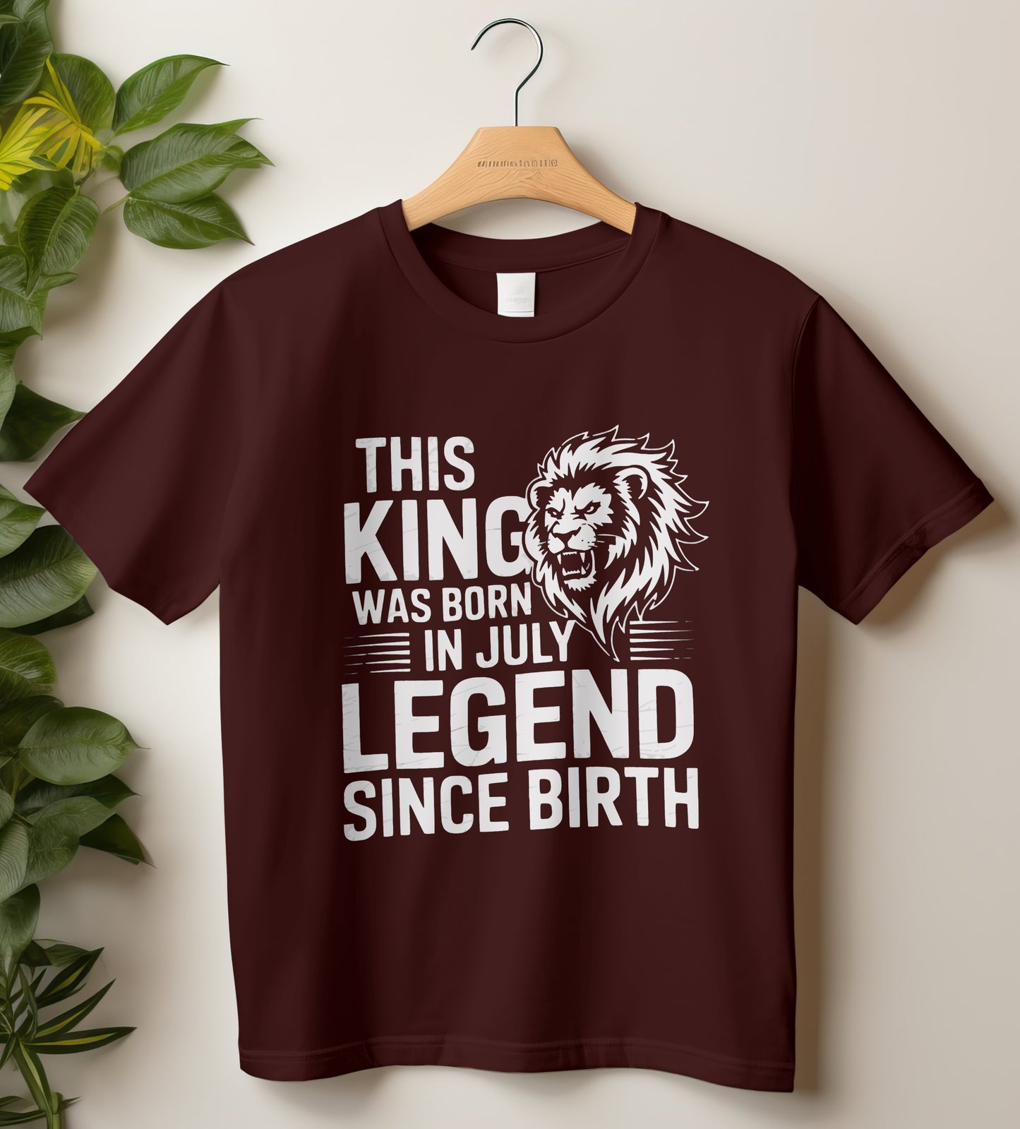 July Birthday T-shirt Round Neck Half Sleeve (This King Was Born in July)