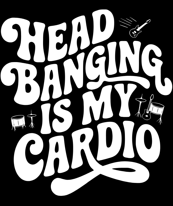 Round Neck Half Sleeve Music T-Shirt (Head Banging is my Cardio)