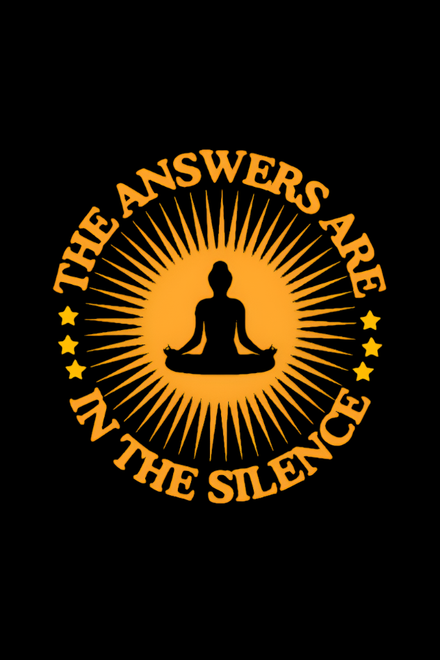 Round Neck Men T-Shirt Half Sleeve (The Answers are in the Silence)