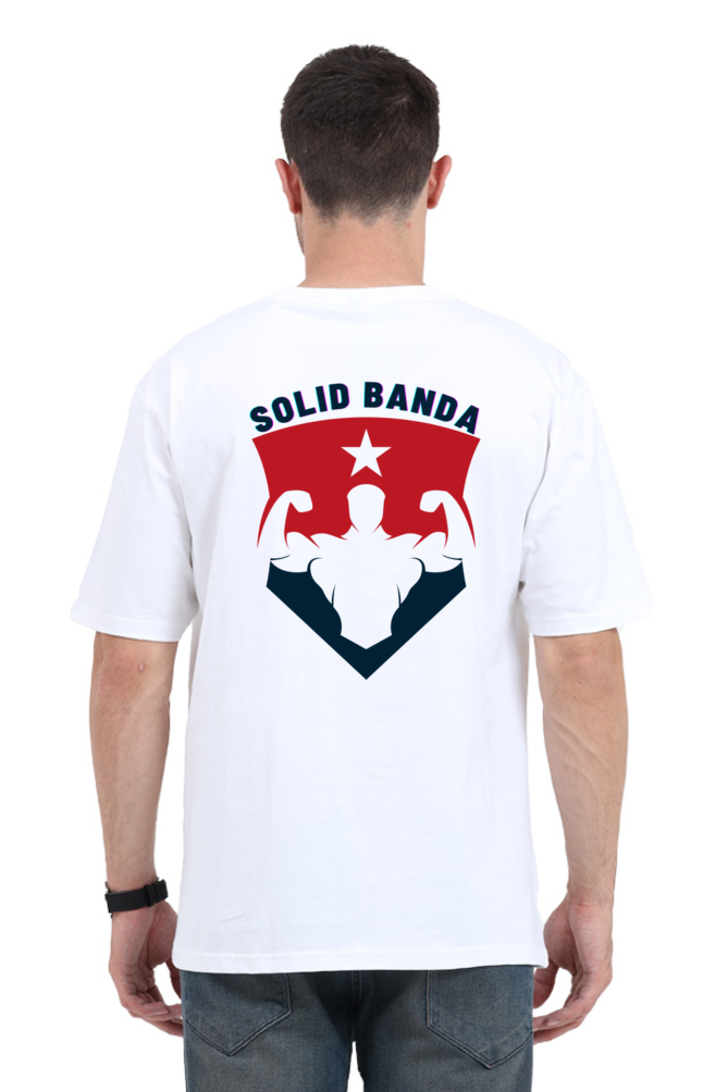 Round Neck Half Sleeve Oversized Gym T-Shirt (Solid Banda)