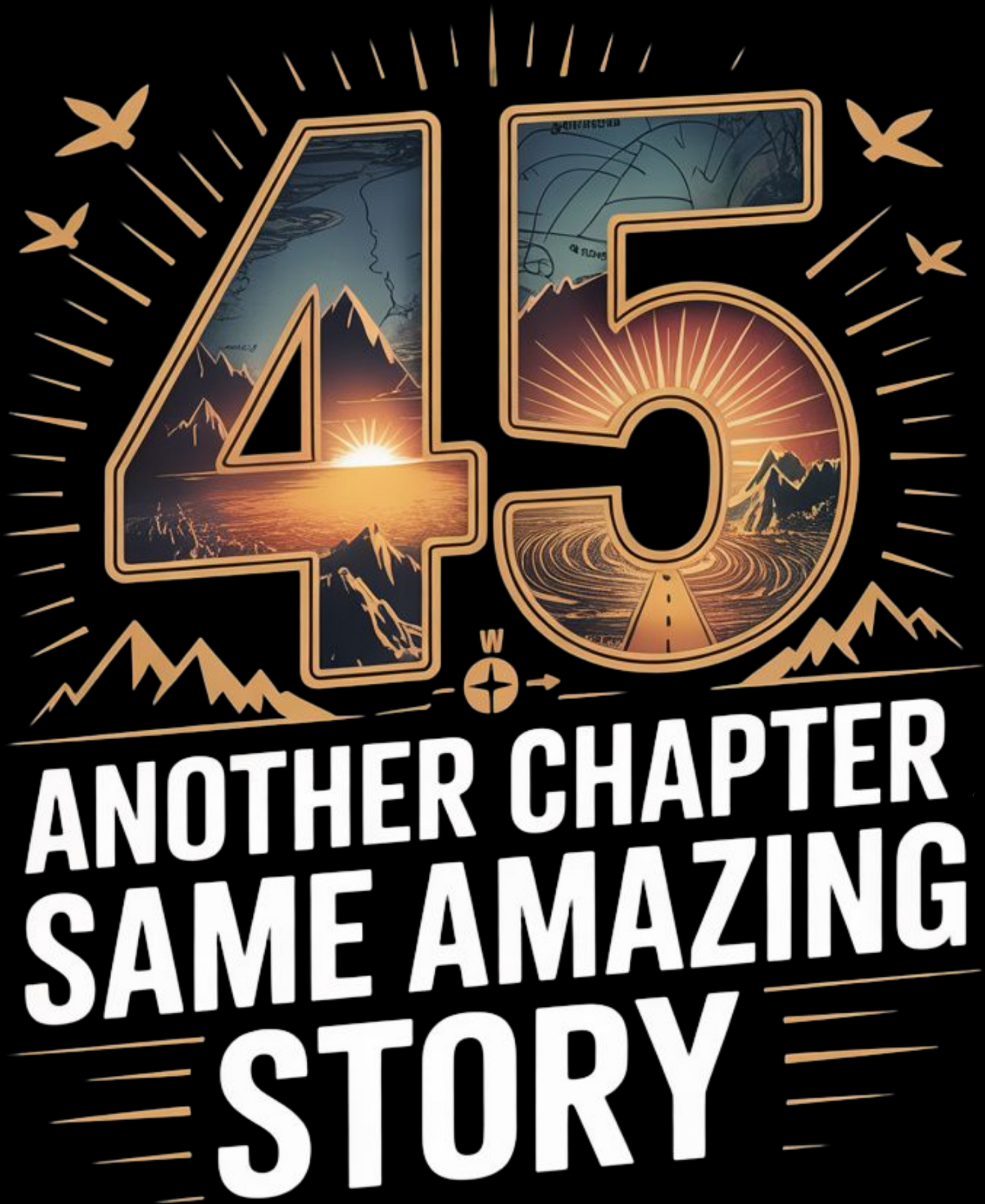 45th Birthday Unisex Classic Crew T-Shirt (45 Another Chapter)