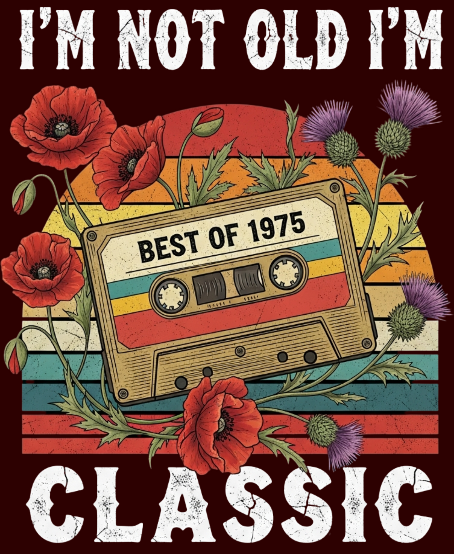 1975 Birthday Female Classic Crew T-Shirt (I'm Not Old I'm Classic)