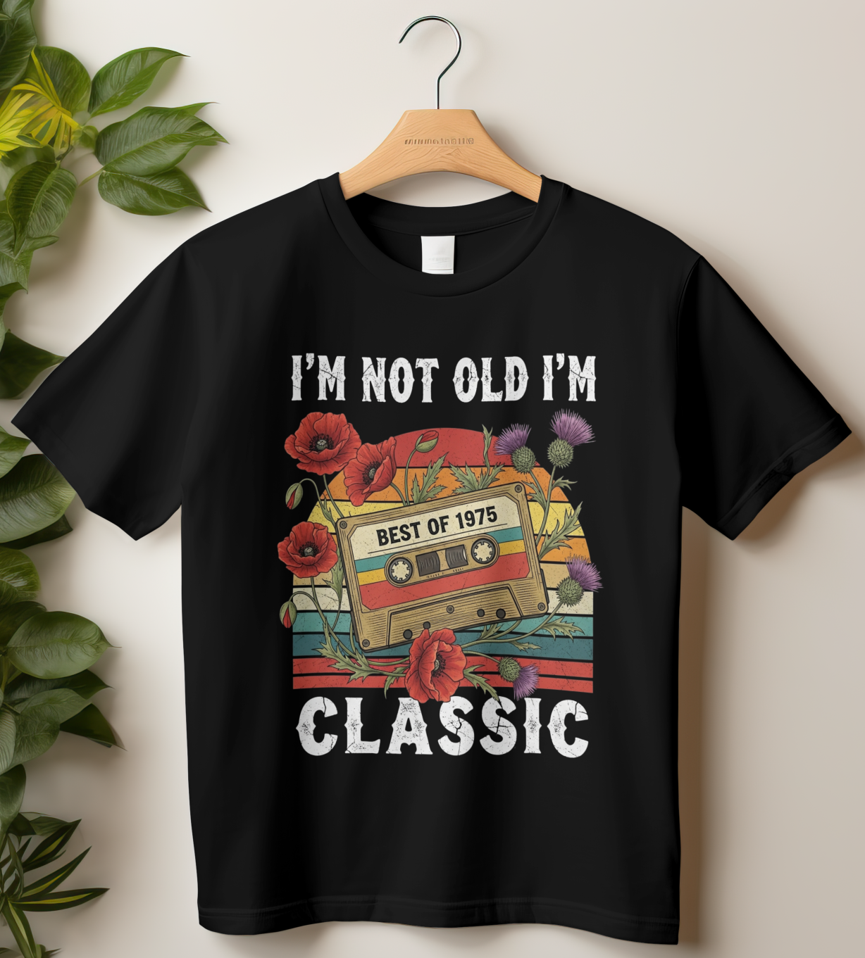 1975 Birthday Female Classic Crew T-Shirt (I'm Not Old I'm Classic)