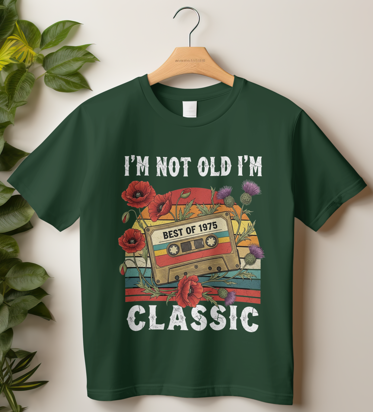 1975 Birthday Female Classic Crew T-Shirt (I'm Not Old I'm Classic)