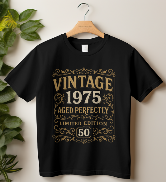 1975 Birthday Male Classic Crew T-Shirt (Vintage 1975)