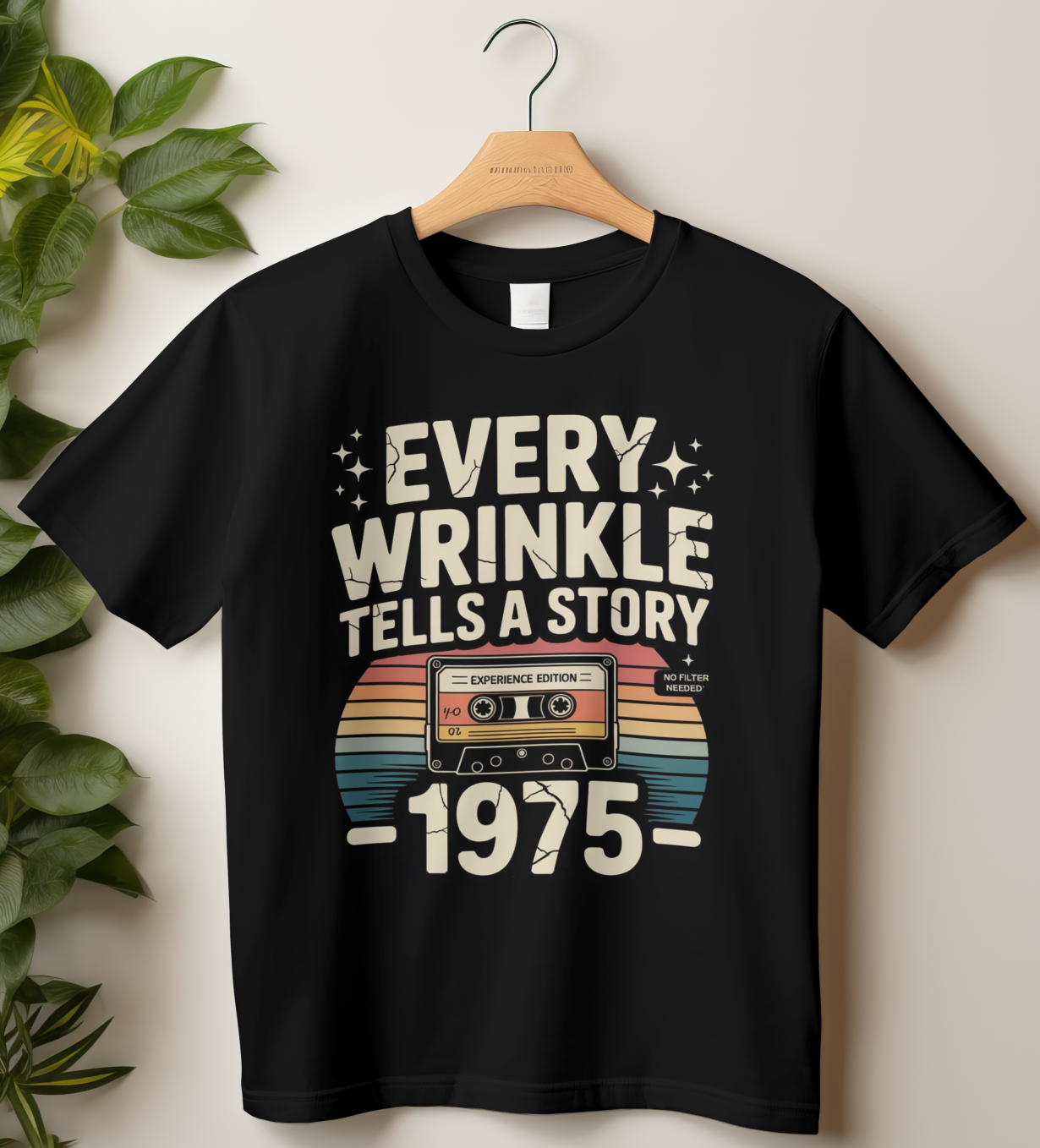 1975 Unisex Classic Crew T-Shirt (Every Wrinkle Tells a Story)