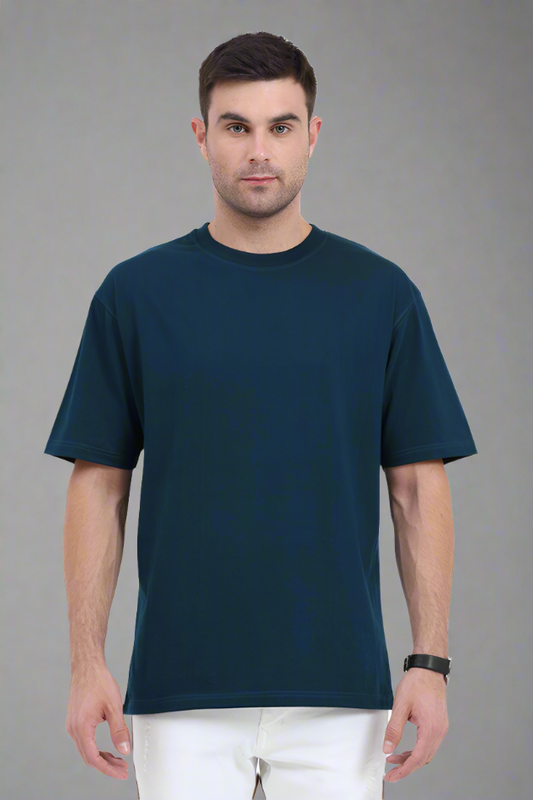 Oversized Classic T-Shirt Solid (Petrol Blue)