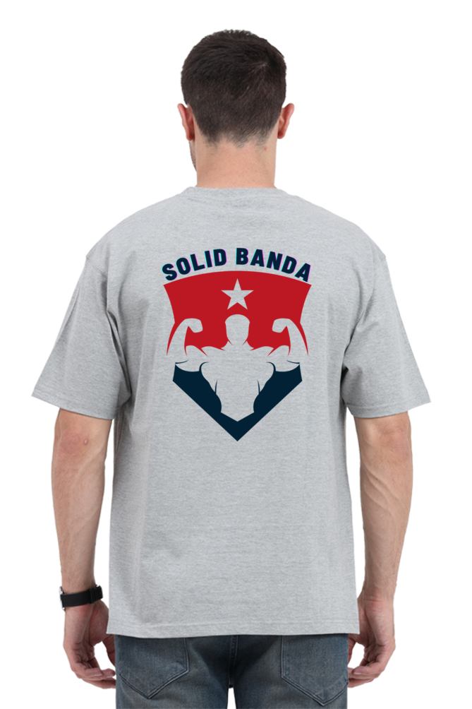 Round Neck Half Sleeve Oversized Gym T-Shirt (Solid Banda)