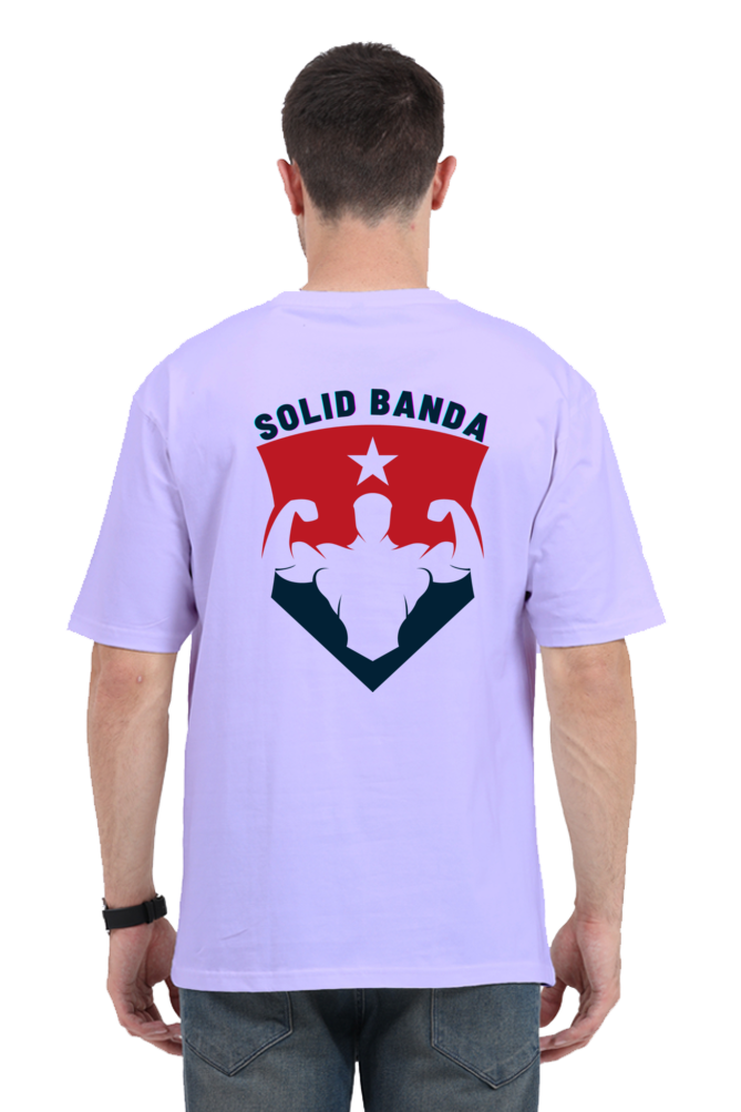 Round Neck Half Sleeve Oversized Gym T-Shirt (Solid Banda)