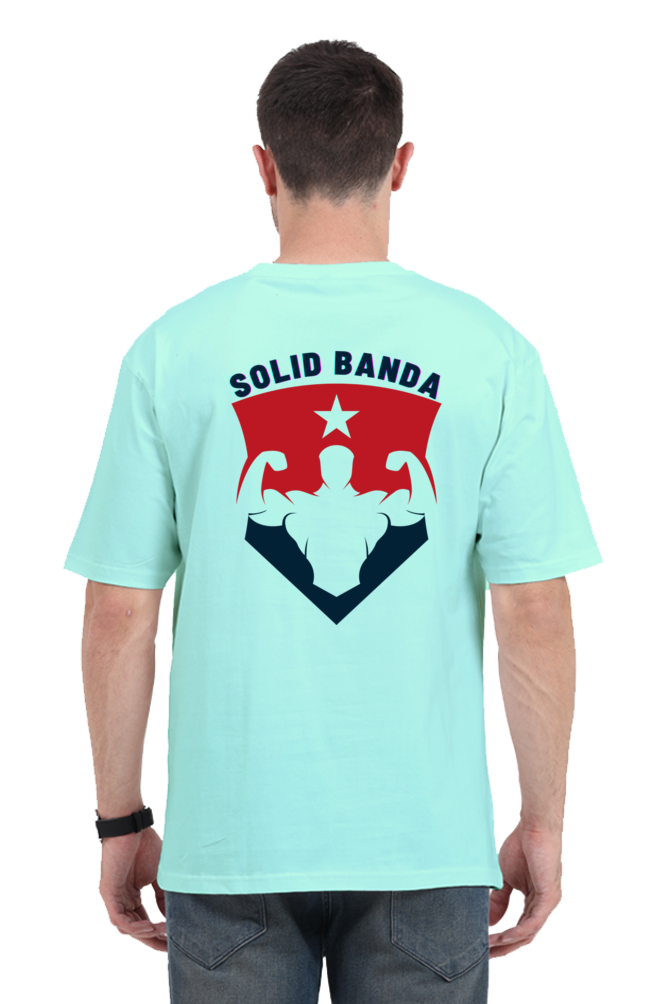 Round Neck Half Sleeve Oversized Gym T-Shirt (Solid Banda)