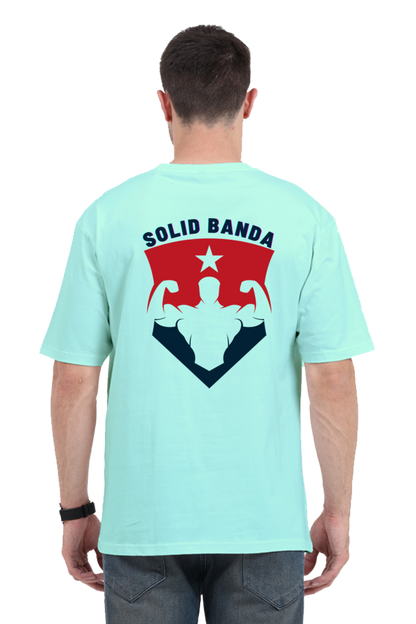 Round Neck Half Sleeve Oversized Gym T-Shirt (Solid Banda)