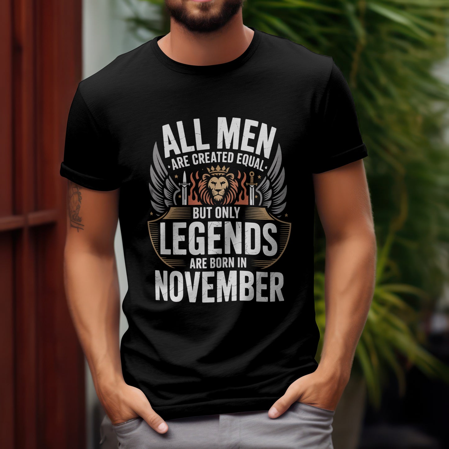 November Birthday T-shirt Round Neck Half Sleeve (All Men are created Equal but only legends are born in November)