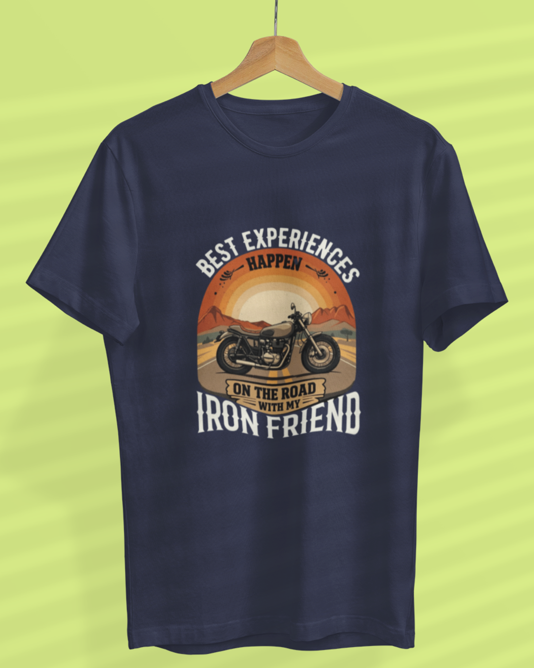 Round Neck Half Sleeve Biker T-Shirt (Best Experiences Happen)