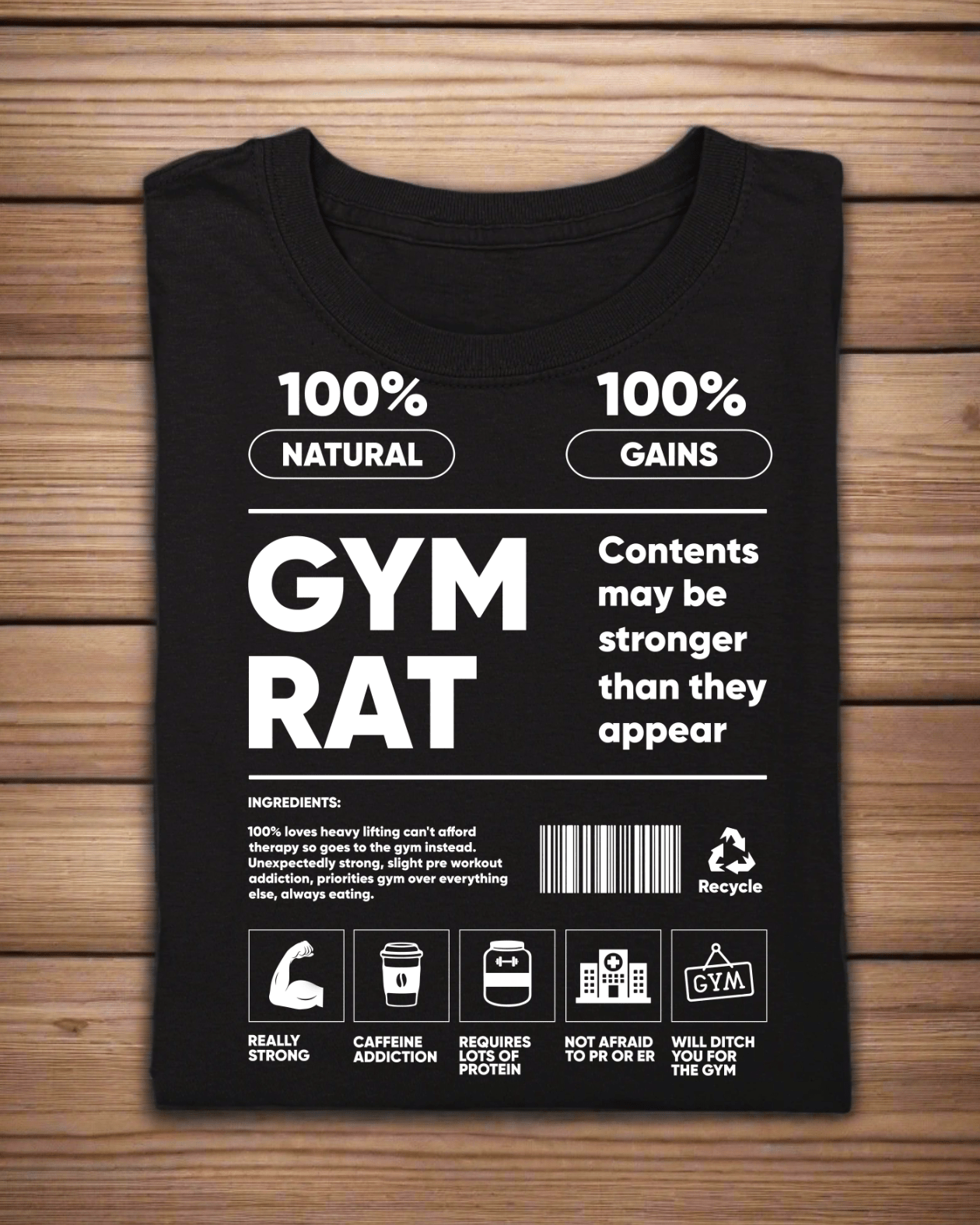 Round Neck Half Sleeve Gym T-Shirt (Gym Rat)