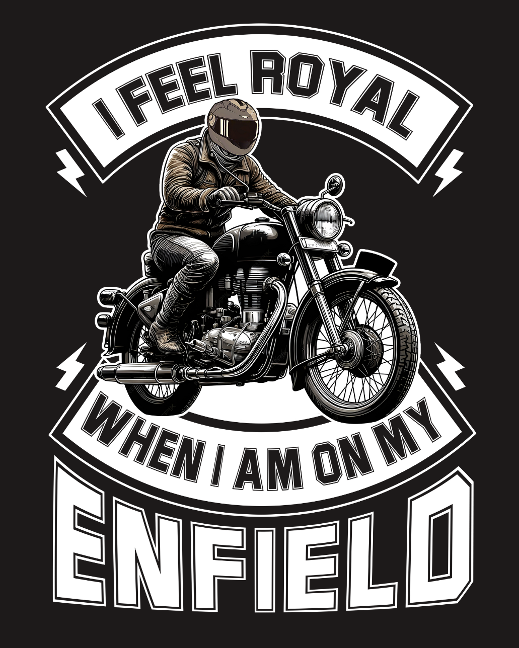 Unisex Full Sleeve Bikers Hoodie - Back Side Print (I Feel Royal on my Enfield)