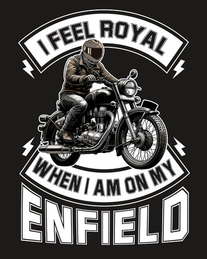 Unisex Full Sleeve Bikers Hoodie - Back Side Print (I Feel Royal on my Enfield)