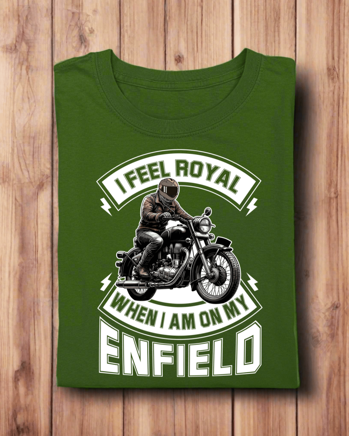 Round Neck Half Sleeve Biker T-Shirt (I feel royal on my Enfield - Colors)