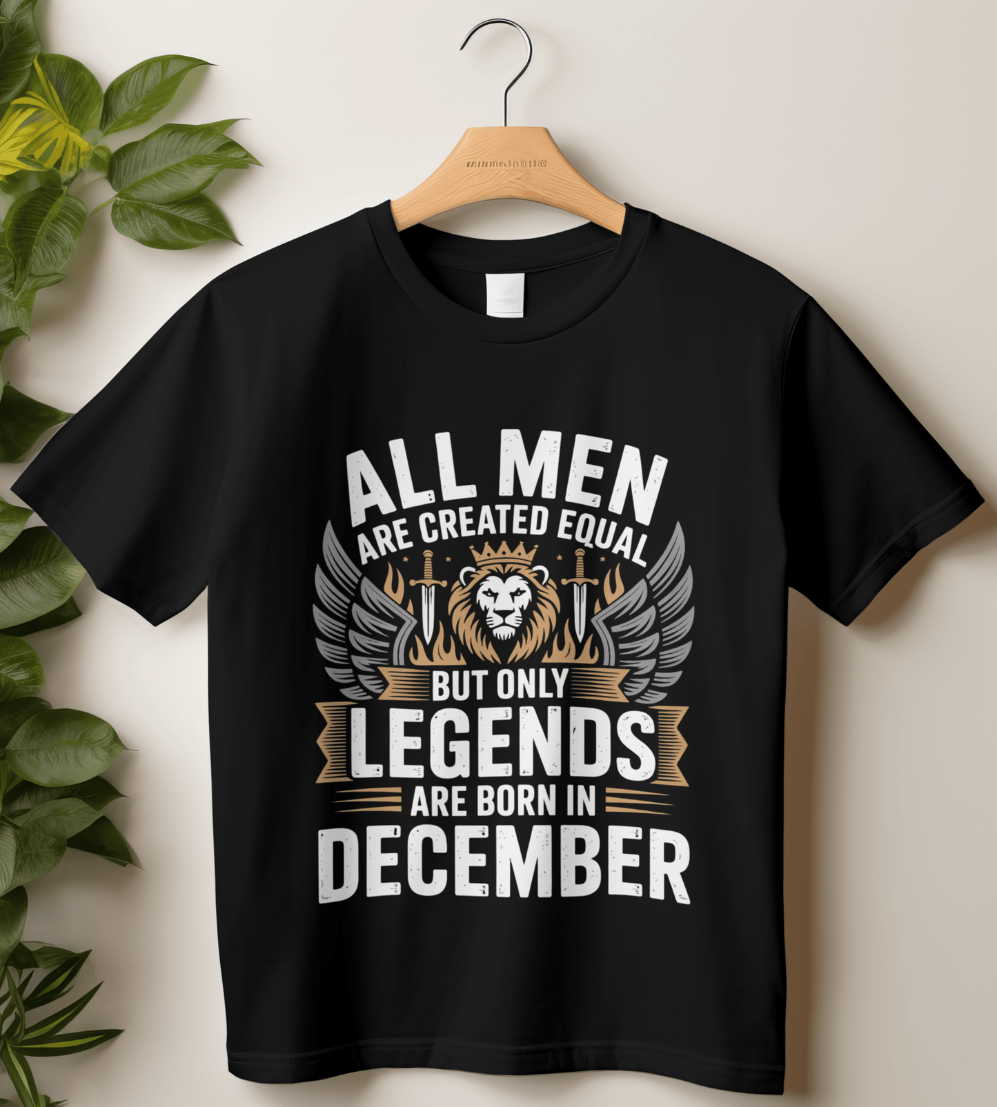 December Birthday Unisex Classic Crew T-Shirt (All Men are Created Equal December)