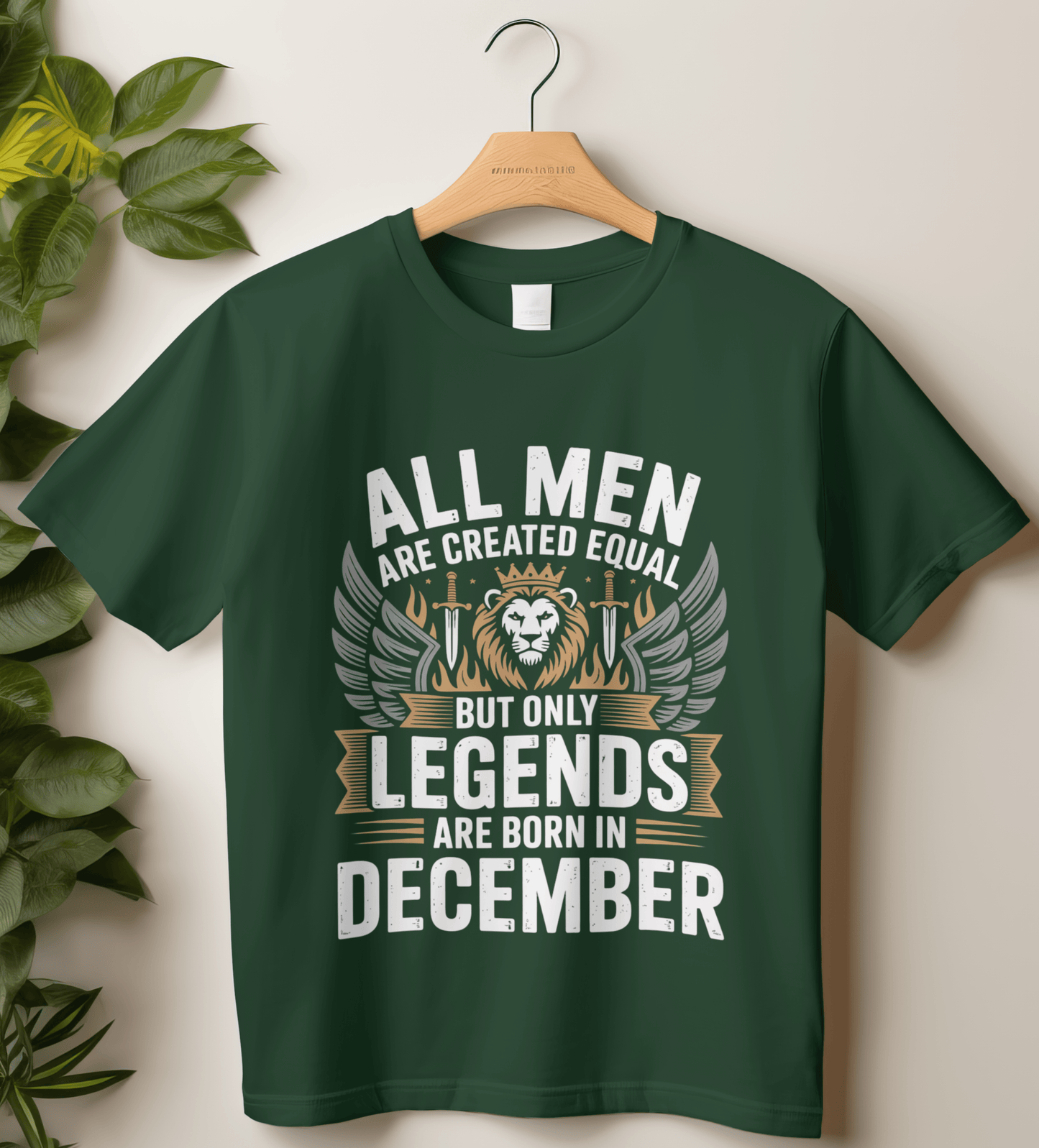 December Birthday Unisex Classic Crew T-Shirt (All Men are Created Equal December)
