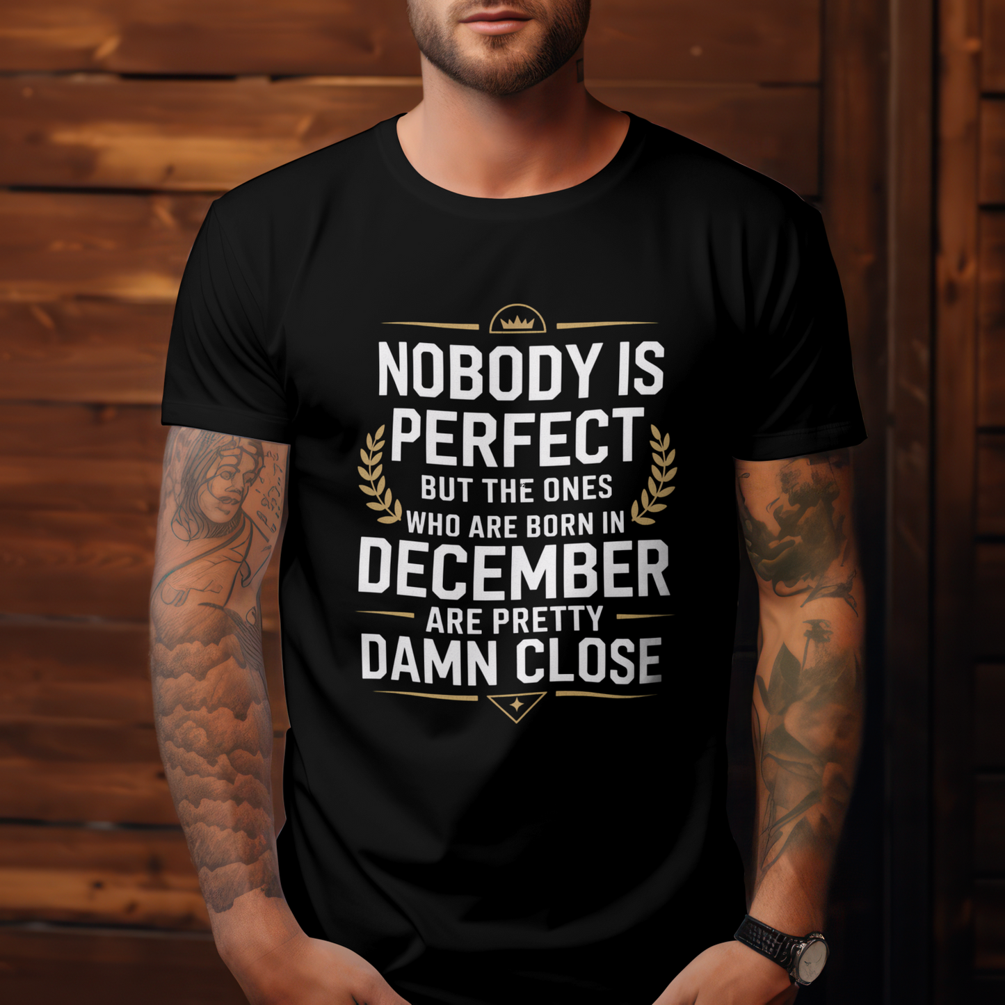 December Birthday Unisex Classic Crew T-Shirt (Nobody is perfect December)