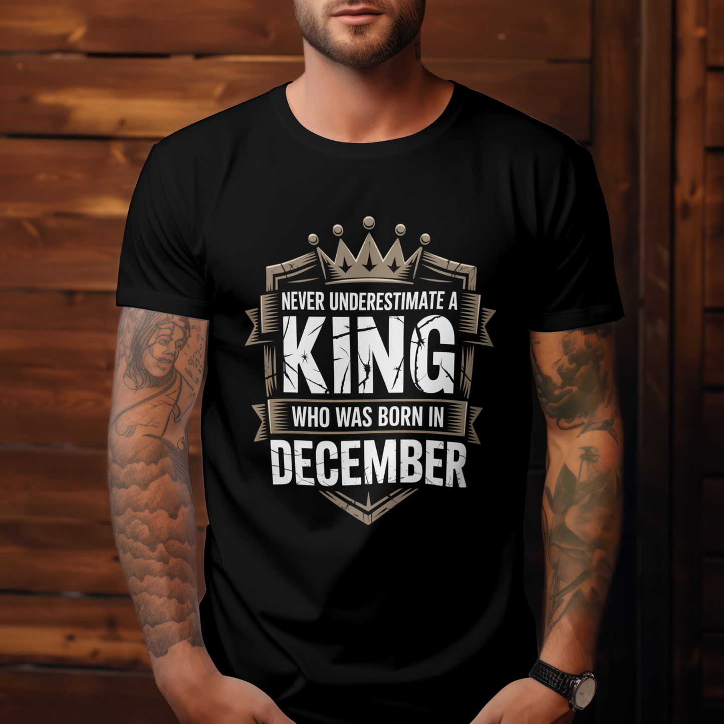 December Birthday Unisex Classic Crew T-Shirt (Never Underestimate A king who was born in December)