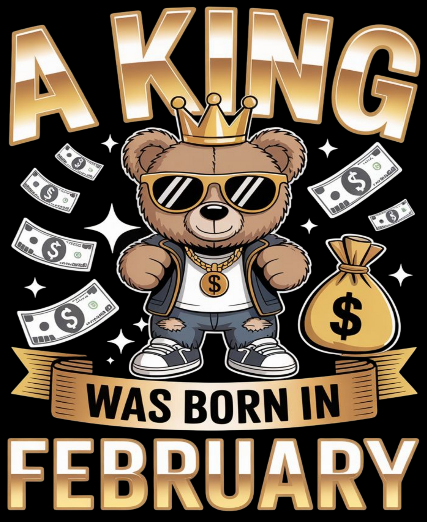 February Birthday Classic Crew T-Shirt (A King Was Born In February)