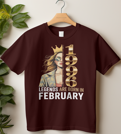 1996 February Birthday Girl's Classic T-Shirt (Legends are born in February)