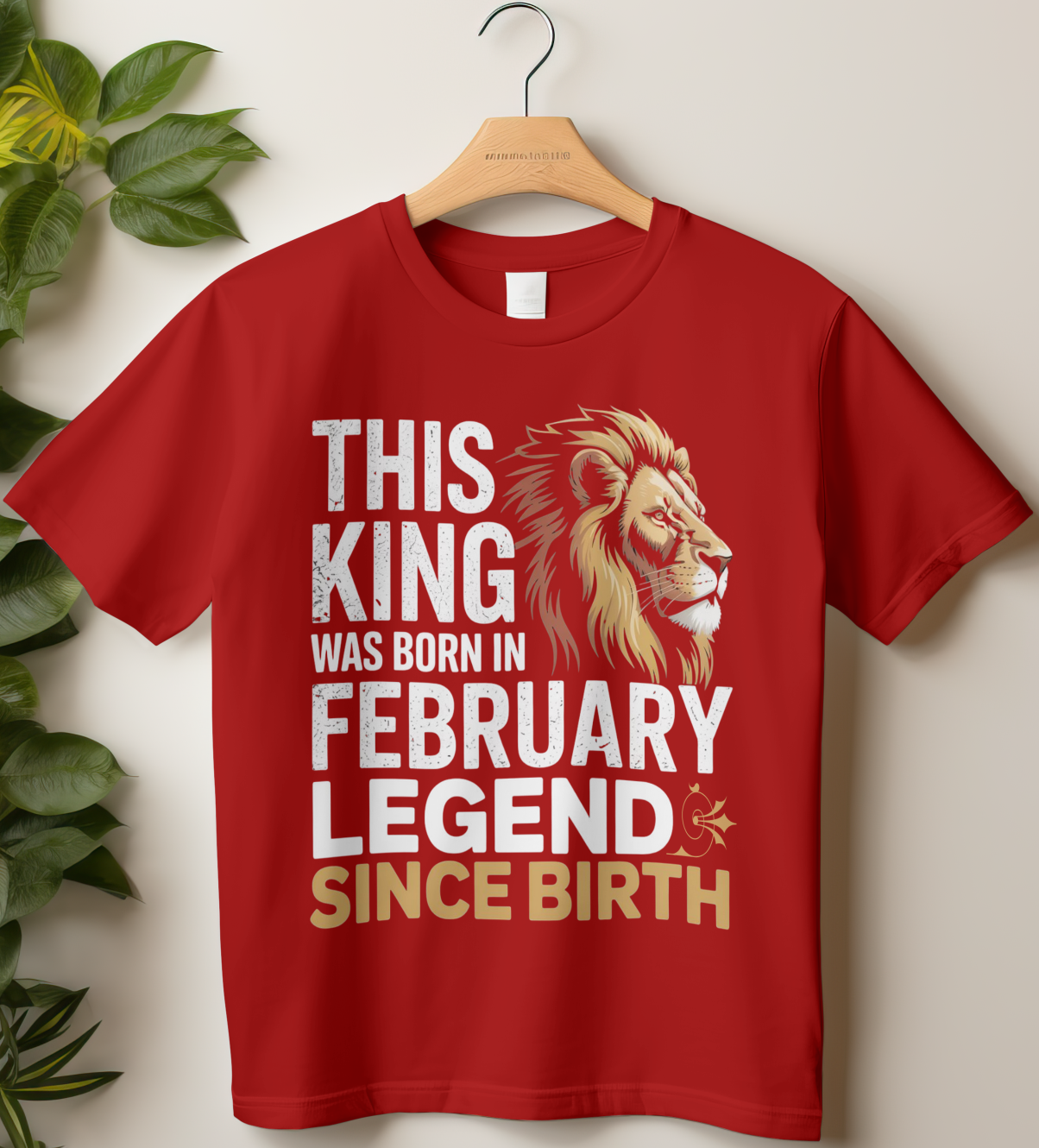 February Birthday Male Classic Crew T-Shirt (This King Was Born in February)