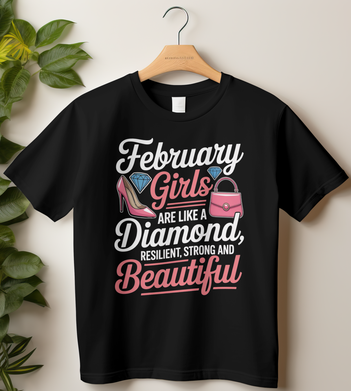 February Birthday Girl's Classic T-Shirt (February Girls are like a Diamond)