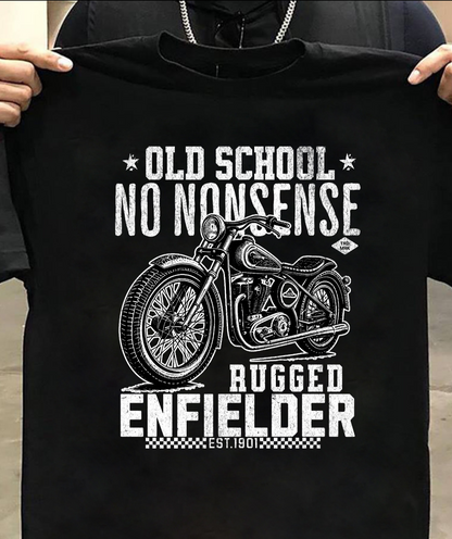 Round Neck Half Sleeve Biker T-Shirt (Old School No Nonsense Rugged Enfielder)