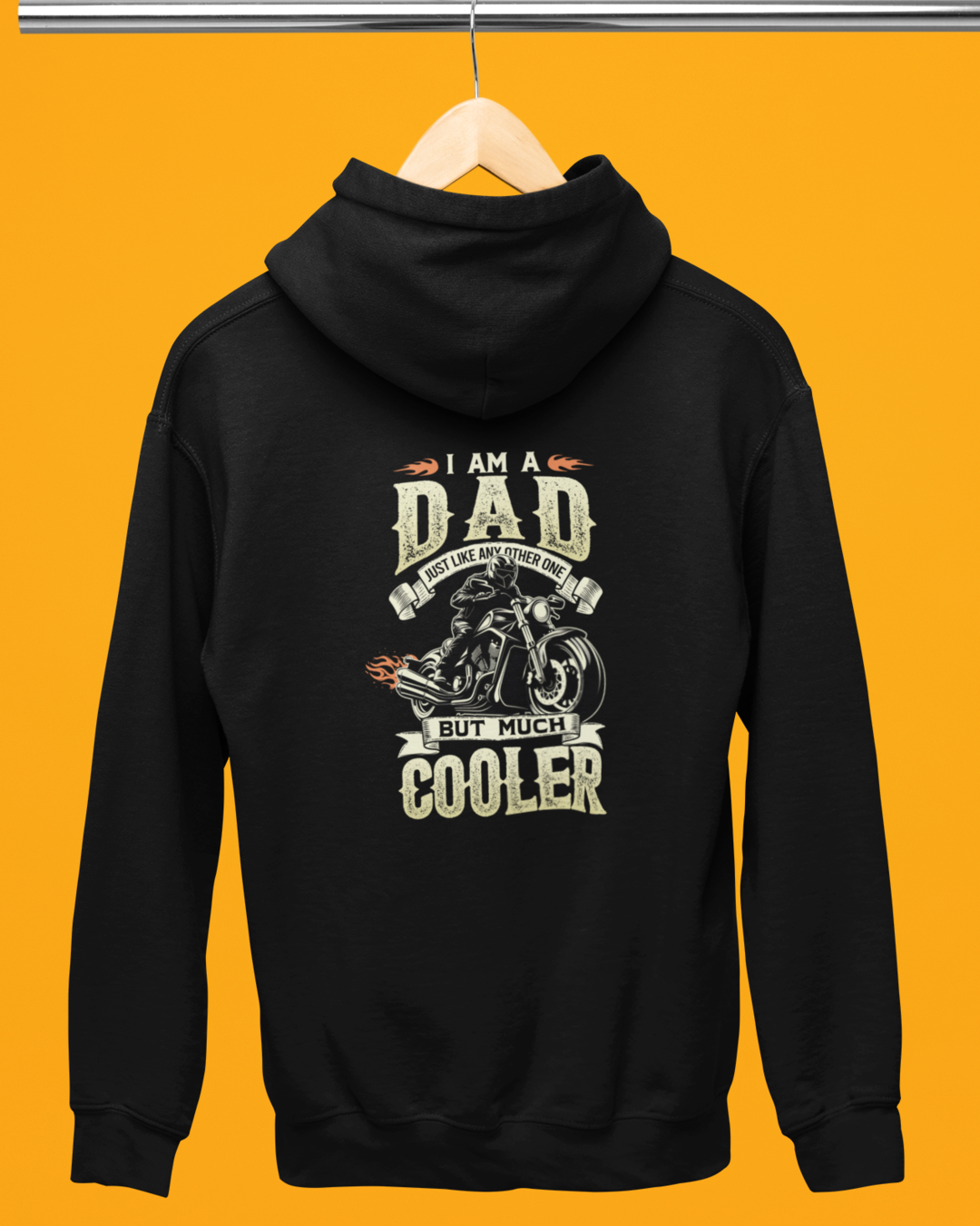 Unisex Full Sleeve Bikers Hoodie - Back Side Print (I am a dad just like)